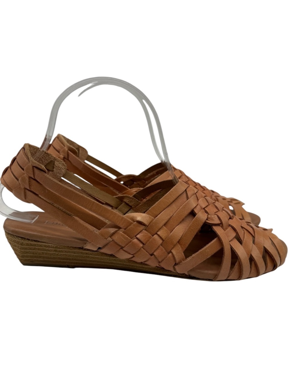 Jeffrey Campbell Celano Huarache Sandals Size 8 Brown Leather Woven Slingback - Picture 2 of 11